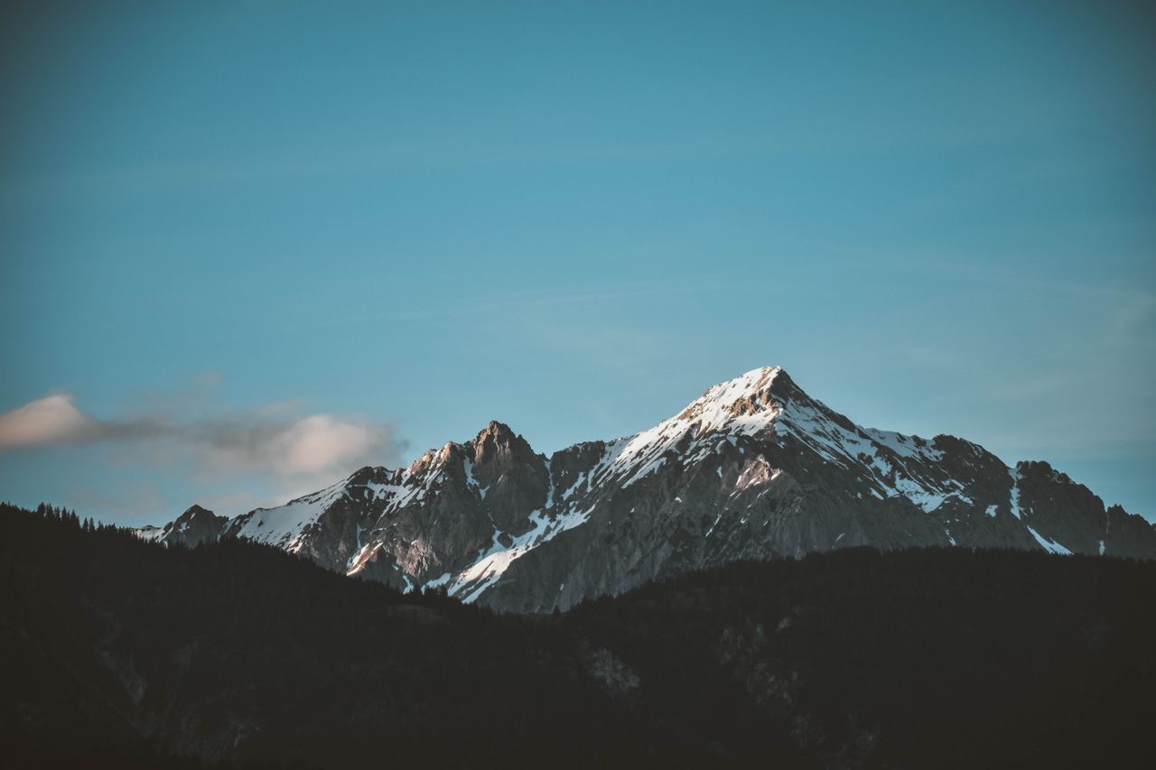 Snow-covered mountain range